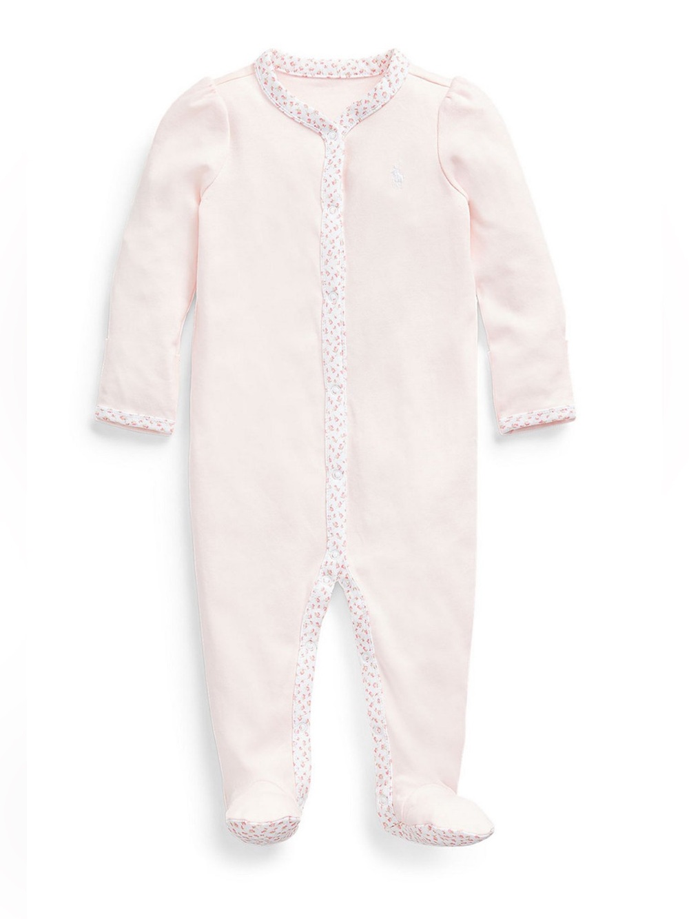 Polo Ralph Lauren Baby Pink Cotton Footed One-Piece